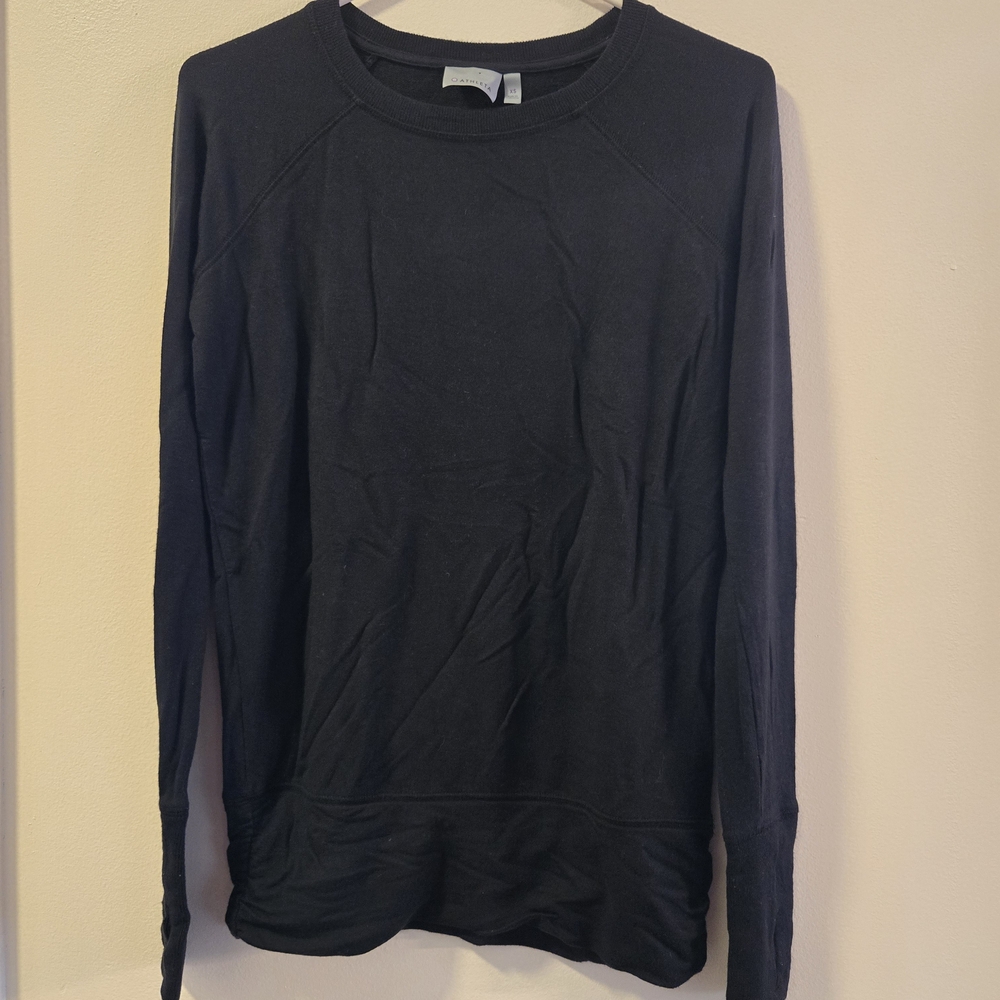 Athleta Black Crew Neck Long Sleeve Sweater Size Xs
